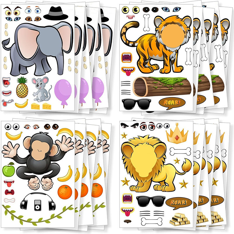 Kids Education Money - Cartoon Safari Animals Stickers For Children