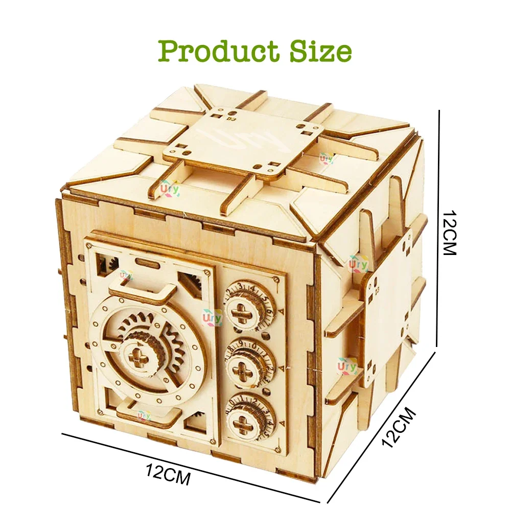 URY 3D Wooden Puzzle Password  - Kids Education Money 评论和价格