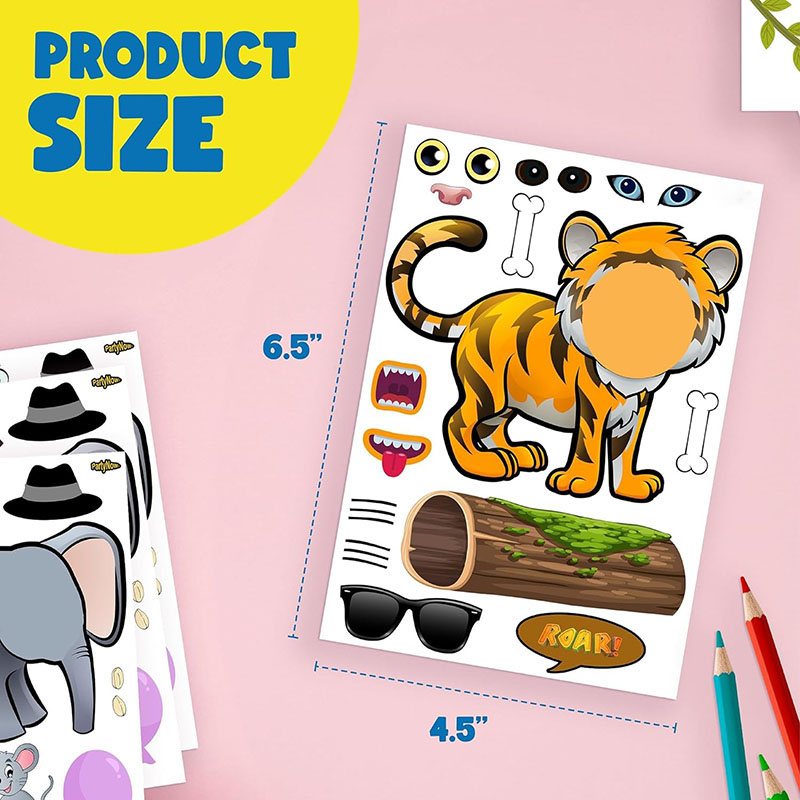 Cartoon Safari Animals Sticker - Kids Education Money 评论和价格